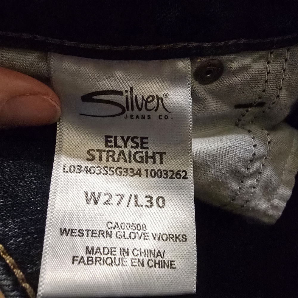 Silver Jeans Women's Distressed Style Straight Leg‎ in Deep Blue - Picture 7 of 9